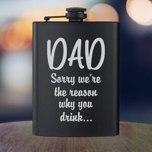 Personalized Dad We Are The Reason Drink Black Flask